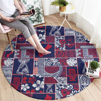 Guam Felis Pasgua Round Carpet Pacific Patchwork Xmas Vibes - Polynesian Pride