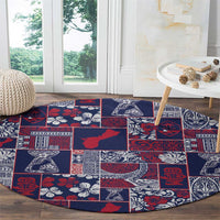 Guam Felis Pasgua Round Carpet Pacific Patchwork Xmas Vibes - Polynesian Pride