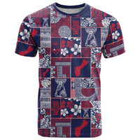 Guam Felis Pasgua T Shirt Pacific Patchwork Xmas Vibes LT9 Blue - Polynesian Pride