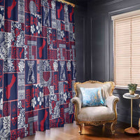 Guam Felis Pasgua Window Curtain Pacific Patchwork Xmas Vibes - Polynesian Pride