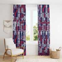 Guam Felis Pasgua Window Curtain Pacific Patchwork Xmas Vibes - Polynesian Pride
