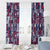 Guam Felis Pasgua Window Curtain Pacific Patchwork Xmas Vibes - Polynesian Pride