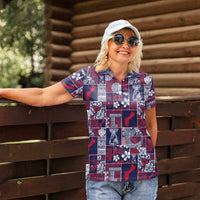 Guam Felis Pasgua Women Polo Shirt Pacific Patchwork Xmas Vibes LT9 - Polynesian Pride