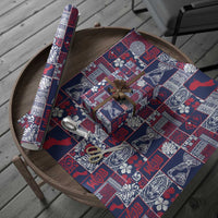Guam Felis Pasgua Wrapping Paper Pacific Patchwork Xmas Vibes - Polynesian Pride
