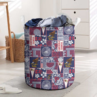 Manuia le Kerisimasi American Samoa Laundry Basket Pacific Patchwork Xmas Vibes - Polynesian Pride