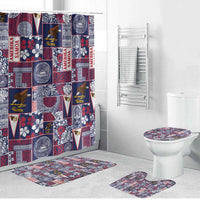 Manuia le Kerisimasi American Samoa Bathroom Set Pacific Patchwork Xmas Vibes - Polynesian Pride