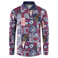 Manuia le Kerisimasi American Samoa Button Sweatshirt Pacific Patchwork Xmas Vibes - Polynesian Pride