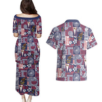 Manuia le Kerisimasi American Samoa Couples Matching Puletasi and Hawaiian Shirt Pacific Patchwork Xmas Vibes LT9 - Polynesian Pride