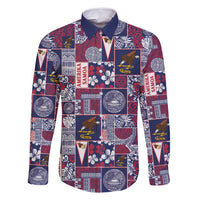 Manuia le Kerisimasi American Samoa Family Matching Off Shoulder Short Dress and Hawaiian Shirt Pacific Patchwork Xmas Vibes - Polynesian Pride