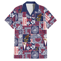 Manuia le Kerisimasi American Samoa Family Matching Summer Maxi Dress and Hawaiian Shirt Pacific Patchwork Xmas Vibes LT9 Dad's Shirt - Short Sleeve Blue - Polynesian Pride