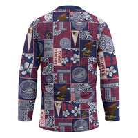 Manuia le Kerisimasi American Samoa Hockey Jersey Pacific Patchwork Xmas Vibes LT9 - Polynesian Pride