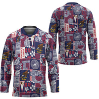 Manuia le Kerisimasi American Samoa Hockey Jersey Pacific Patchwork Xmas Vibes LT9 - Polynesian Pride