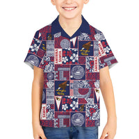 Manuia le Kerisimasi American Samoa Kid Hawaiian Shirt Pacific Patchwork Xmas Vibes LT9 Kid Blue - Polynesian Pride