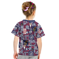 Manuia le Kerisimasi American Samoa Kid T Shirt Pacific Patchwork Xmas Vibes LT9 - Polynesian Pride