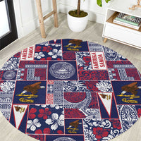 Manuia le Kerisimasi American Samoa Round Carpet Pacific Patchwork Xmas Vibes - Polynesian Pride