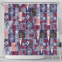 Manuia le Kerisimasi American Samoa Shower Curtain Pacific Patchwork Xmas Vibes - Polynesian Pride