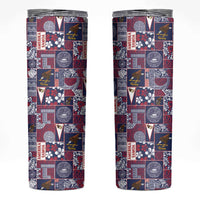 Manuia le Kerisimasi American Samoa Skinny Tumbler Pacific Patchwork Xmas Vibes - Polynesian Pride