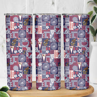 Manuia le Kerisimasi American Samoa Skinny Tumbler Pacific Patchwork Xmas Vibes - Polynesian Pride