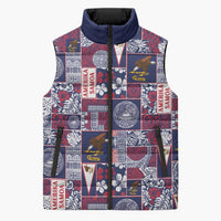 Manuia le Kerisimasi American Samoa Sleeveless Puffer Jacket Pacific Patchwork Xmas Vibes - Polynesian Pride
