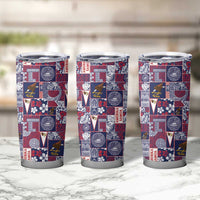 Manuia le Kerisimasi American Samoa Tumbler Cup Pacific Patchwork Xmas Vibes - Polynesian Pride