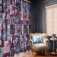 Manuia le Kerisimasi American Samoa Window Curtain Pacific Patchwork Xmas Vibes - Polynesian Pride