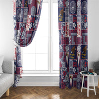 Manuia le Kerisimasi American Samoa Window Curtain Pacific Patchwork Xmas Vibes - Polynesian Pride