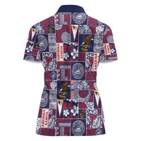 Manuia le Kerisimasi American Samoa Women Polo Shirt Pacific Patchwork Xmas Vibes LT9 - Polynesian Pride