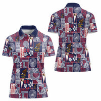Manuia le Kerisimasi American Samoa Women Polo Shirt Pacific Patchwork Xmas Vibes LT9 - Polynesian Pride