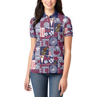 Manuia le Kerisimasi American Samoa Women Polo Shirt Pacific Patchwork Xmas Vibes LT9 - Polynesian Pride