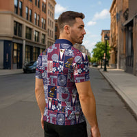 Manuia le Kerisimasi American Samoa Zipper Polo Shirt Pacific Patchwork Xmas Vibes LT9 - Polynesian Pride