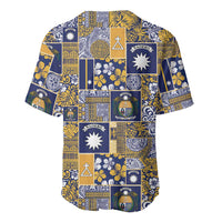 Ekamawir omo Nauru Baseball Jersey Pacific Patchwork Xmas Vibes LT9 - Polynesian Pride