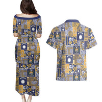 Ekamawir omo Nauru Couples Matching Puletasi and Hawaiian Shirt Pacific Patchwork Xmas Vibes LT9 - Polynesian Pride