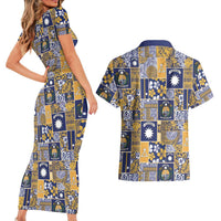 Ekamawir omo Nauru Couples Matching Short Sleeve Bodycon Dress and Hawaiian Shirt Pacific Patchwork Xmas Vibes LT9 - Polynesian Pride