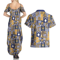Ekamawir omo Nauru Couples Matching Summer Maxi Dress and Hawaiian Shirt Pacific Patchwork Xmas Vibes LT9 - Polynesian Pride