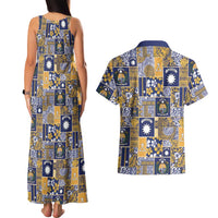 Ekamawir omo Nauru Couples Matching Tank Maxi Dress and Hawaiian Shirt Pacific Patchwork Xmas Vibes LT9 - Polynesian Pride