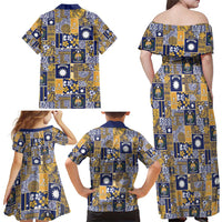 Ekamawir omo Nauru Family Matching Off Shoulder Maxi Dress and Hawaiian Shirt Pacific Patchwork Xmas Vibes LT9 - Polynesian Pride