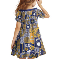 Ekamawir omo Nauru Family Matching Off Shoulder Short Dress and Hawaiian Shirt Pacific Patchwork Xmas Vibes - Polynesian Pride