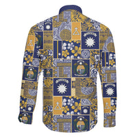Ekamawir omo Nauru Family Matching Short Sleeve Bodycon Dress and Hawaiian Shirt Pacific Patchwork Xmas Vibes - Polynesian Pride