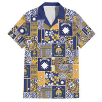 Ekamawir omo Nauru Hawaiian Shirt Pacific Patchwork Xmas Vibes LT9 Blue - Polynesian Pride
