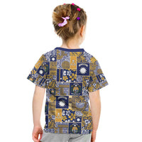 Ekamawir omo Nauru Kid T Shirt Pacific Patchwork Xmas Vibes LT9 - Polynesian Pride
