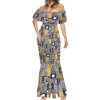 Ekamawir omo Nauru Mermaid Dress Pacific Patchwork Xmas Vibes LT9 - Polynesian Pride
