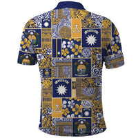 Ekamawir omo Nauru Polo Shirt Pacific Patchwork Xmas Vibes LT9 - Polynesian Pride