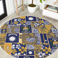 Ekamawir omo Nauru Round Carpet Pacific Patchwork Xmas Vibes - Polynesian Pride
