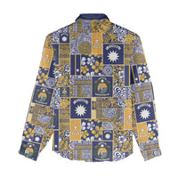 Ekamawir omo Nauru Women Casual Shirt Pacific Patchwork Xmas Vibes - Polynesian Pride