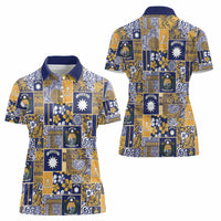 Ekamawir omo Nauru Women Polo Shirt Pacific Patchwork Xmas Vibes - Polynesian Pride