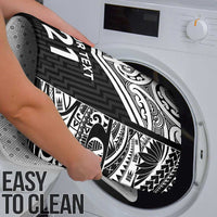 New Zealand Black Fern Custom Bathroom Set Maori Tukutuku Black-white Motif - Polynesian Pride