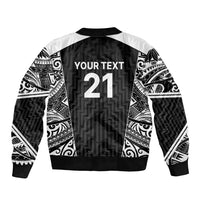 New Zealand Black Fern Custom Bomber Jacket Maori Tukutuku Black-white Motif