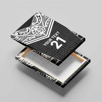 New Zealand Black Fern Custom Canvas Wall Art Maori Tukutuku Black-white Motif