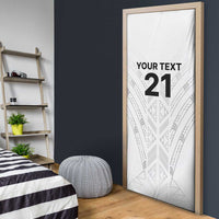 New Zealand Koru Fern Custom Door Cover Simple Taniko Motif - Polynesian Pride