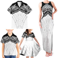 New Zealand Koru Fern Custom Family Matching Tank Maxi Dress and Hawaiian Shirt Simple Taniko Motif